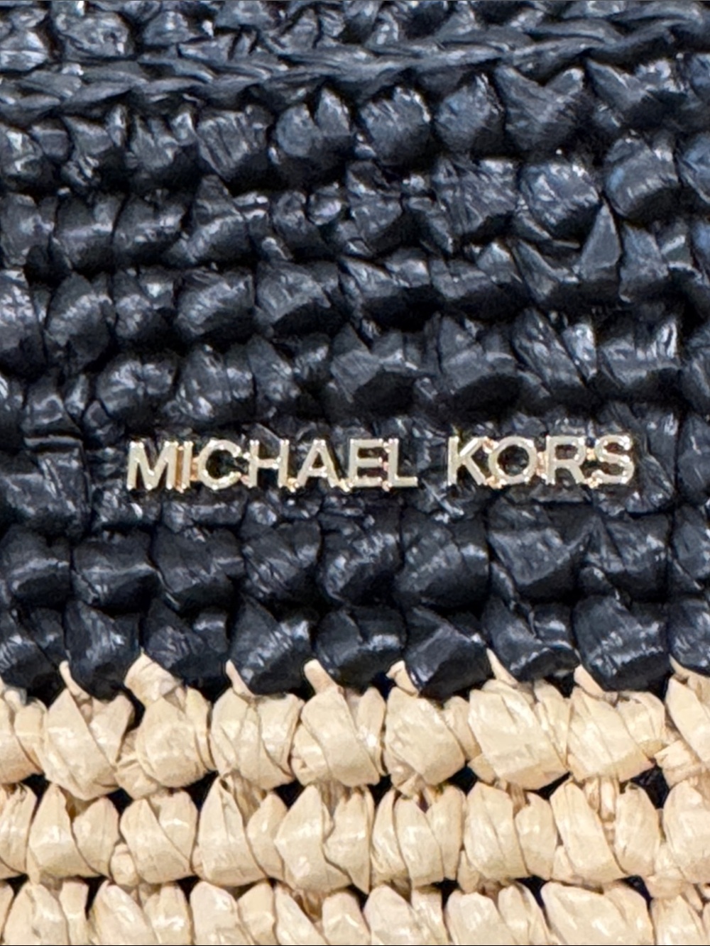 Michael Kors Bag Quinn Large Striped North South Crochet Woven Straw Beach Bag - Picture 14 of 17